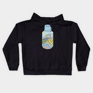 Mountain Water Bottle Doodle Kids Hoodie